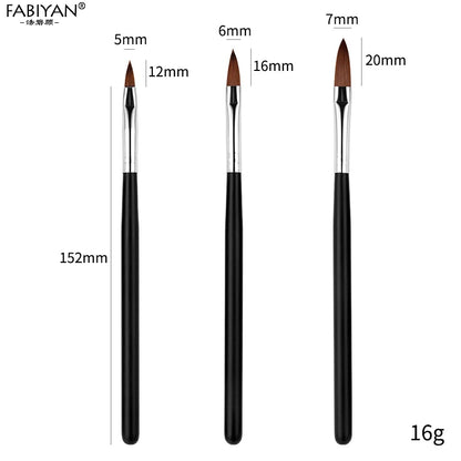 7 Size Nail Art Brush Flat Acrylic Drawing Pen UV Gel Polish French Design Painting Extension Coating Tools Set Manicure.