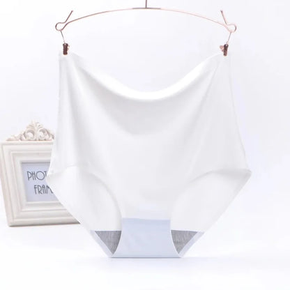 Women's underwear ice silk High waist Seamless Panties soft Lingerie Slimming Abdomen In Hip Lift plus size Breathable Briefs