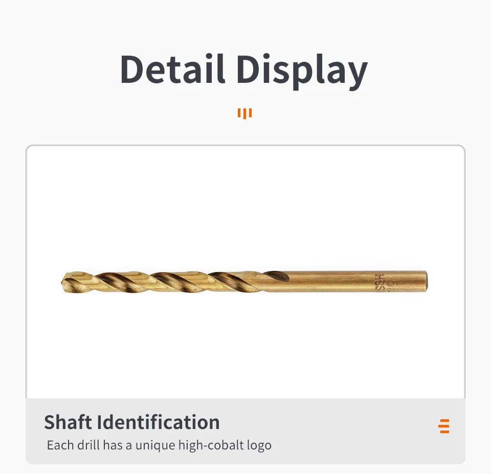 Kobalt High Speed Steel Spiralbohrer M35 Edelstahl Werkzeugset Bohrer Zubehör zum Bohren von Metall und Edelstahl