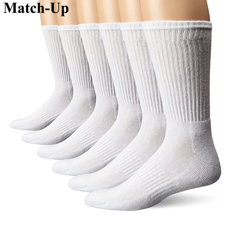 Match-Up Men's sport crew terry socks athletic socks (6 PAIRS).