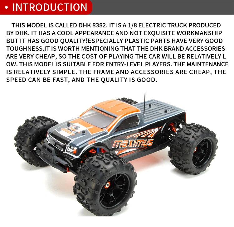 1/8 DHK Hobby 8382 Maximus Monster Truck Buggy Off-road Vehicle RC Electric Remote Control High-speed Racing 4WD RC Car DHK8382.