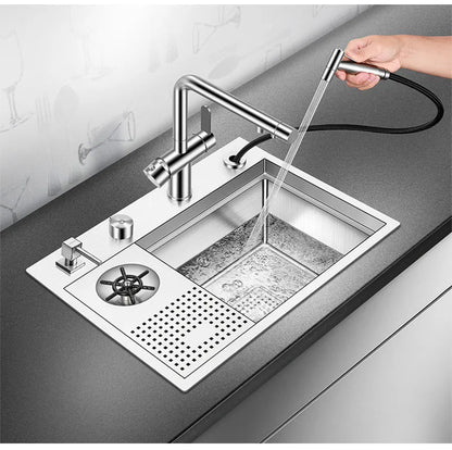 ASRAS Island Hidden kitchen Sink 304 Stainless Steel 4mm Thickness Handmade Brushed Sink High Pressure Cup Washer kitchen Sinks