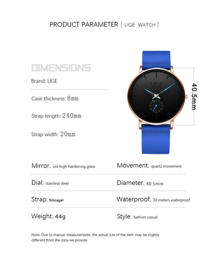 LIGE New Rose Gold Women Watch Business Quartz Watch Ladies Top Brand Luxury Female Wrist Watch Women Girl Clock Relogio Feminin.