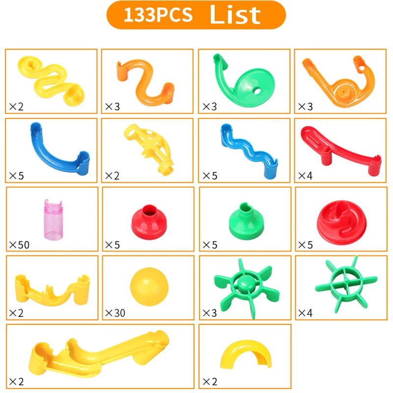 29-142PCS Marble Run Building Blocks Marbles Slide Toys For Children DIY Creativity Constructor Educational Toys Children Gift.
