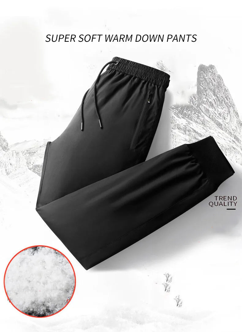 90% White Duck Down Winter Down Pants Men Waterproof Padded Sweatpants Camouflage Joggers Male Thick Warm Down Long Trousers 8XL.