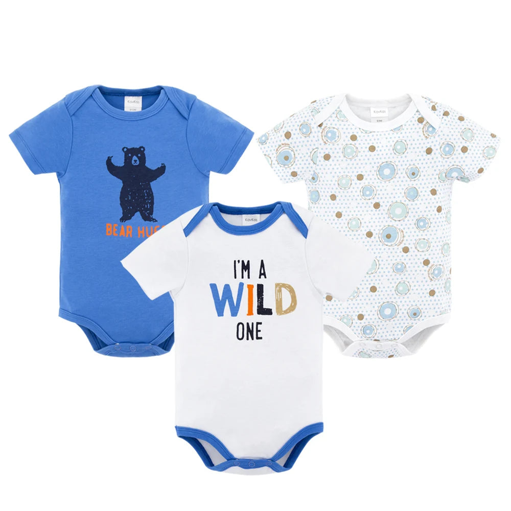 3 teile/los Baby Jungen Body Mode Körper Anzüge Kurzarm Neugeborenen Overalls Cartoon Kinder Baby Mädchen Strampler Kleidung Боди