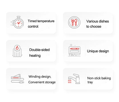 220V Electric Sandwich Maker Timed Waffle Maker Toaster Baking Multifunction Breakfast Machine takoyaki Pancake Sandwichera 600W.