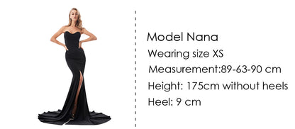 Sexy trägerloses langes schwarzes Maxikleid mit Vorderschlitz, nackte Schulter, rot, Damen-Abend-Sommer-Nachtkleid, Party, Umstandskleider.