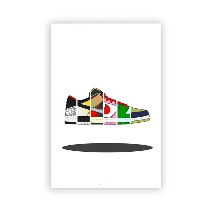 Sneaker Box Wall Art Poster Canvas Painting Boys Gifts Modern Fashion Sneakerhead Quote Prints Wall Pictures Home Room Decor.