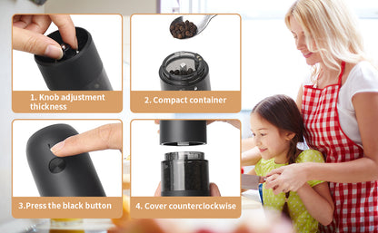 Electric Automatic Salt and Pepper Grinder Set Rechargeable With USB Gravity Spice Mill Adjustable Spices Grinder Kitchen Tools.