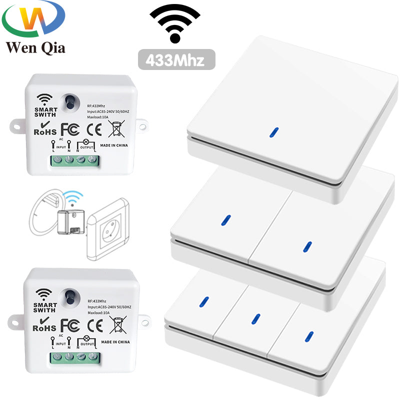 Wireless Smart Switch Licht 433 Mhz RF 86 Wand Panel Schalter mit Fernbedienung Mini Relais Empfänger 220 V Hause led Licht Lampe Fan.