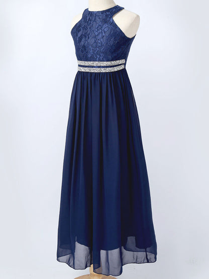 Iiniim Teen Mädchen Ärmellose Pailletten Floral Spitze Glänzenden Kleid Vestido de festa für Hochzeit Formale Geburtstag Party Sommer Kleider