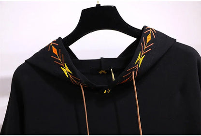 150Kg Plus Größe frauen Frühling Herbst Lose Mit Kapuze Stickerei Sweatshirt Büste 157cm 6XL 7XL 8XL 9XL 10XL lange-Ärmeln Casual Top.