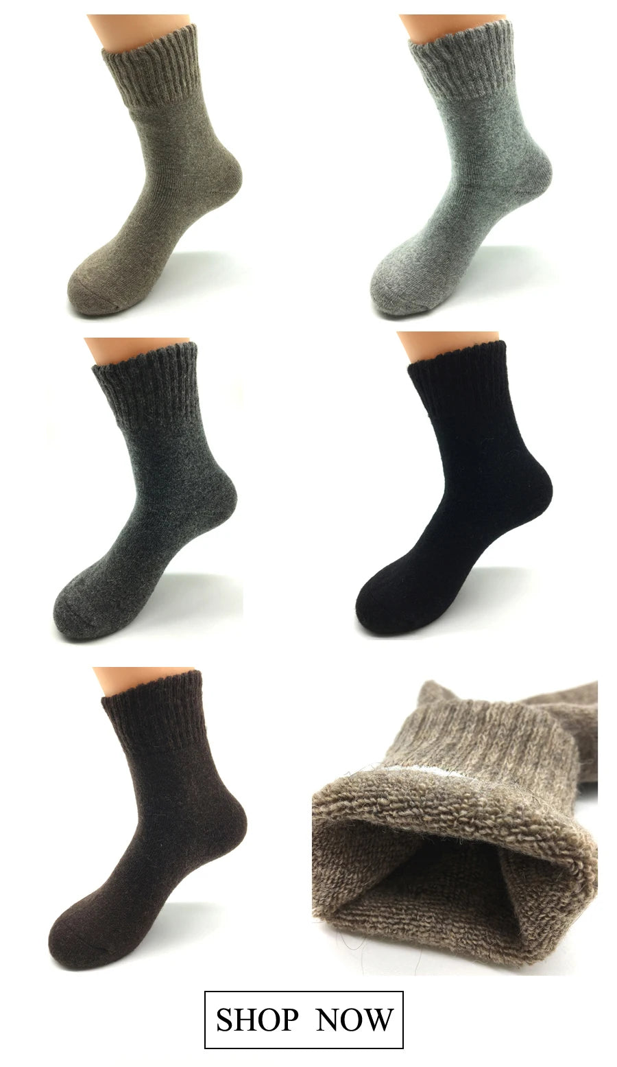 5 Pairs/Lot Thick Wool Socks Men Winter Warm Cashmere Breathable Long Sock Outdoor Male Meias New 7 Colors Hot Sale 2023.