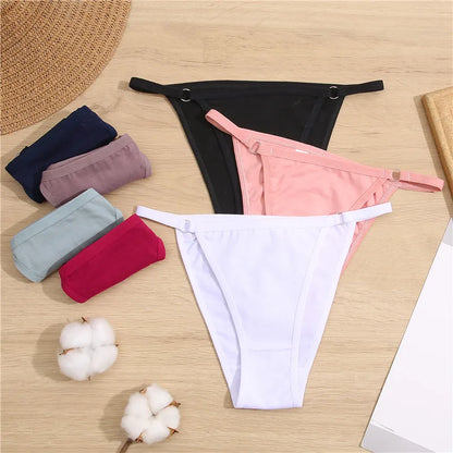 FINETOO 3Pcs/set Cotton Briefs Panties Women Sexy Low Waist Underwear M-2XL Ladies Cotton Underpants Soft Feamle Lingerie 2024