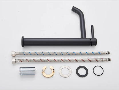 Black Basin Faucet Bathroom Washbasin Water Mixer Tap Hot Cold Water Basin Sink Tap Bathroom Faucet Tap Brushed Gold Faucet