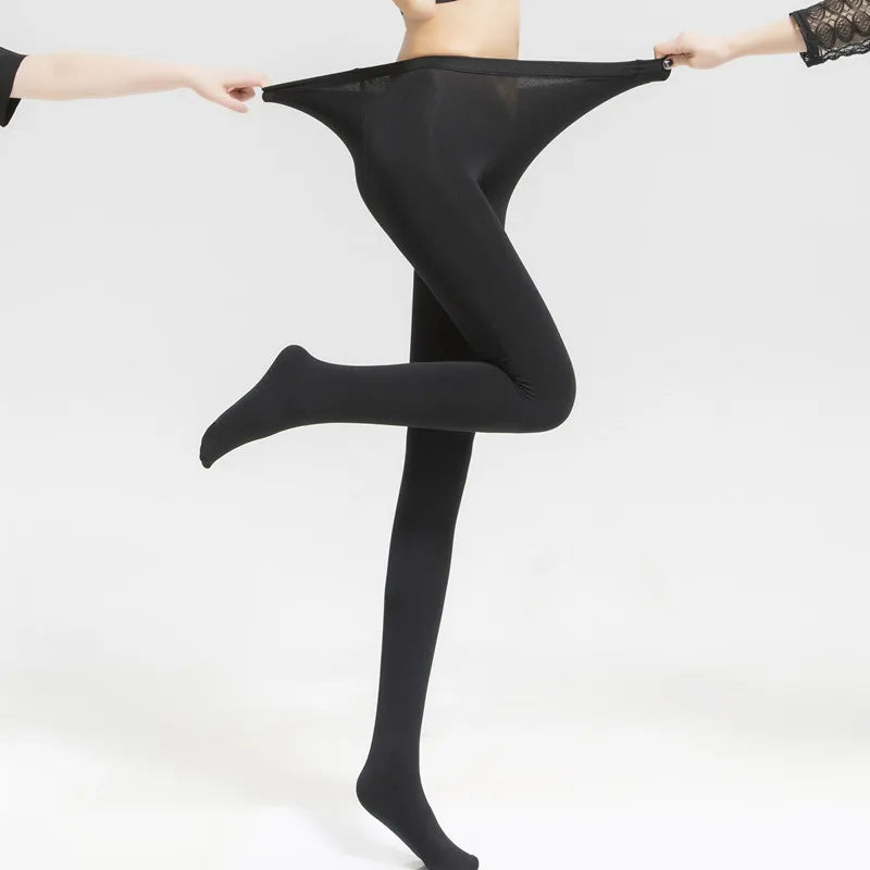 DOIAESKV Women Tights Plus Size 120D Autumn Winter Warm Pantyhose Crotchless High Waist Female Stretchy Slim Skinny Open Tights