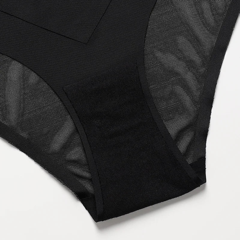 European American Plus Size Women's High Waist Ice Silk Trousers Firm Nylon Briefs Traceless Lace Stitching Thin Body Shaping.