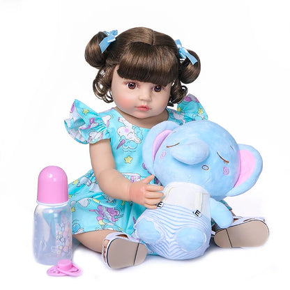 NPK 50CM Full Body Soft Silicone Popular Sweet Face Reborn Toddler Baby Girl Doll Birthday Christmas Gift High Quality Doll.