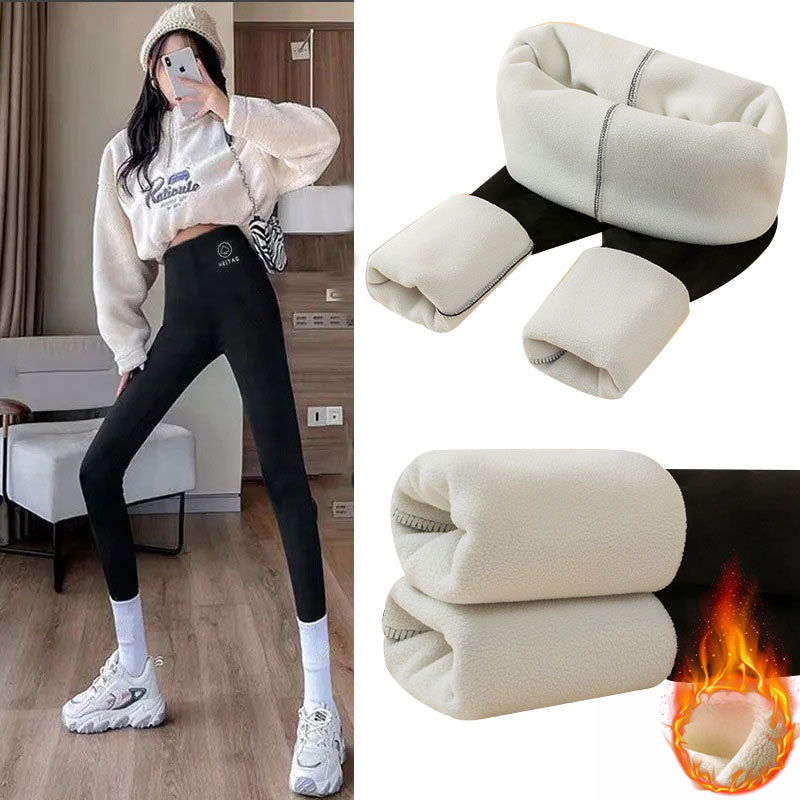 Autumn Winter High Waist Plus Velvet Shark Pants Women Seamless Fleece Warm Leggings Slim Casual Sports Fitness Yoga Leggings.