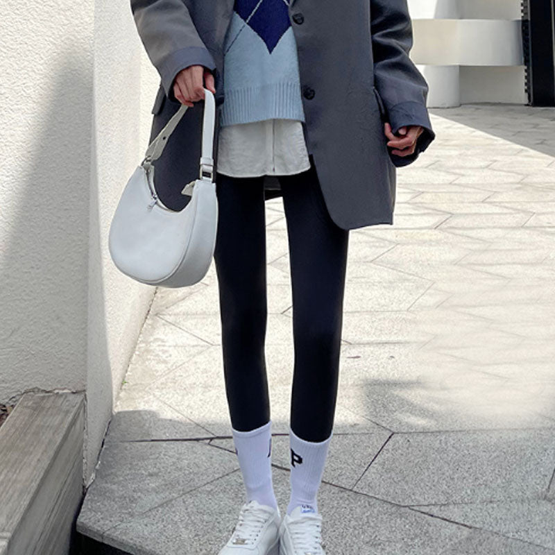 Autumn Winter High Waist Plus Velvet Shark Pants Women Seamless Fleece Warm Leggings Slim Casual Sports Fitness Yoga Leggings