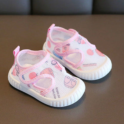 0-3 Y Baby First Walking Shoes Summer Soft Sole Breathable Unisex Infant Sandals with Non-Slip Cute Cartoon Toddler Mesh Sneaker.