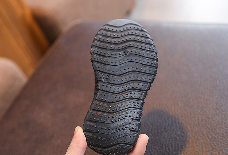 Kids Spring and Autumn Striped Knitted Sneakers Tennis Casual Shoes Children Breathable Girls Boys Slip-on Running Sports Shoes