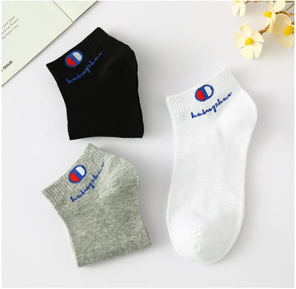 5/10/20 Pairs Men Ankle Socks Cotton Brand Classic Fashion Black White Socks Breathable Mesh Athletic Sports Socks for Summer