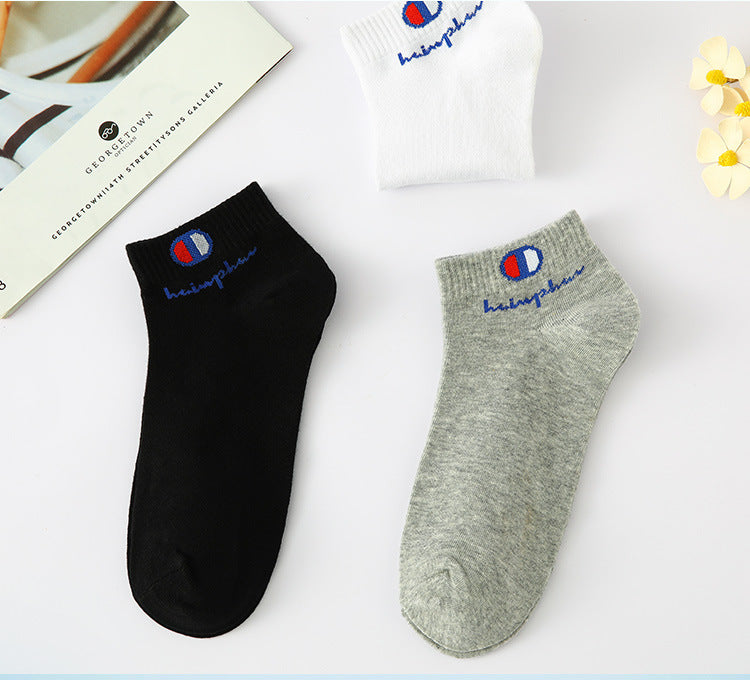 5/10/20 Pairs Men Ankle Socks Cotton Brand Classic Fashion Black White Socks Breathable Mesh Athletic Sports Socks for Summer.