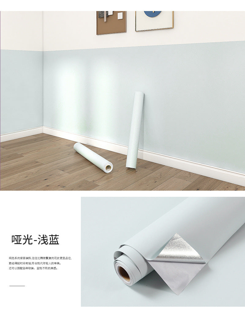 Matte PVC Vinyl Self Adhesive Wallpapers Furniture Renovation Films White DIY Decorative Kitchen Cabinet Waterproof Wall Sticker