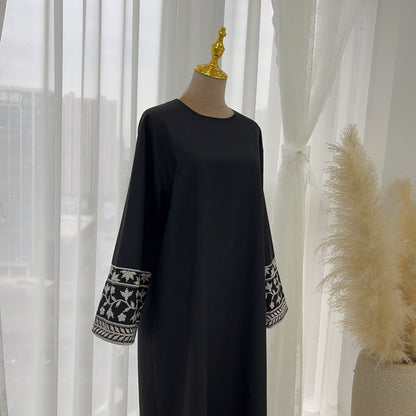 Floral Stickerei Muslimischen Abaya für Frauen Eid Kleid Marokko Ramadan Spitze-up Abayas Kaftan Islam Vestidos Dubai Arabischen Lange robe