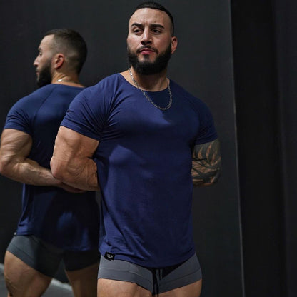 New Fashion Men's Summer Casual Comfortable Tight-Fitting T-Shirt Sports Gym Sportswear Quick-Drying Breathable T Shirt M-3XL.