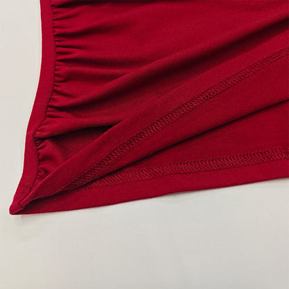 Gtpdpllt Women Tees Sexy Turtleneck Long Sleeve Pleated Basic Women's T-shirts 2025 Spring Autumn Fashion Chic Female Streetwear.