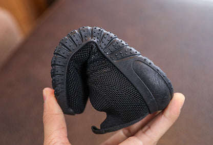 Kids Spring and Autumn Striped Knitted Sneakers Tennis Casual Shoes Children Breathable Girls Boys Slip-on Running Sports Shoes