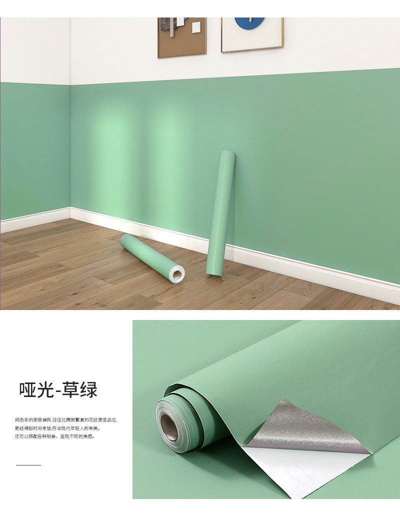 Matte PVC Vinyl Self Adhesive Wallpapers Furniture Renovation Films White DIY Decorative Kitchen Cabinet Waterproof Wall Sticker