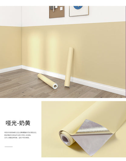 Matte PVC Vinyl Self Adhesive Wallpapers Furniture Renovation Films White DIY Decorative Kitchen Cabinet Waterproof Wall Sticker