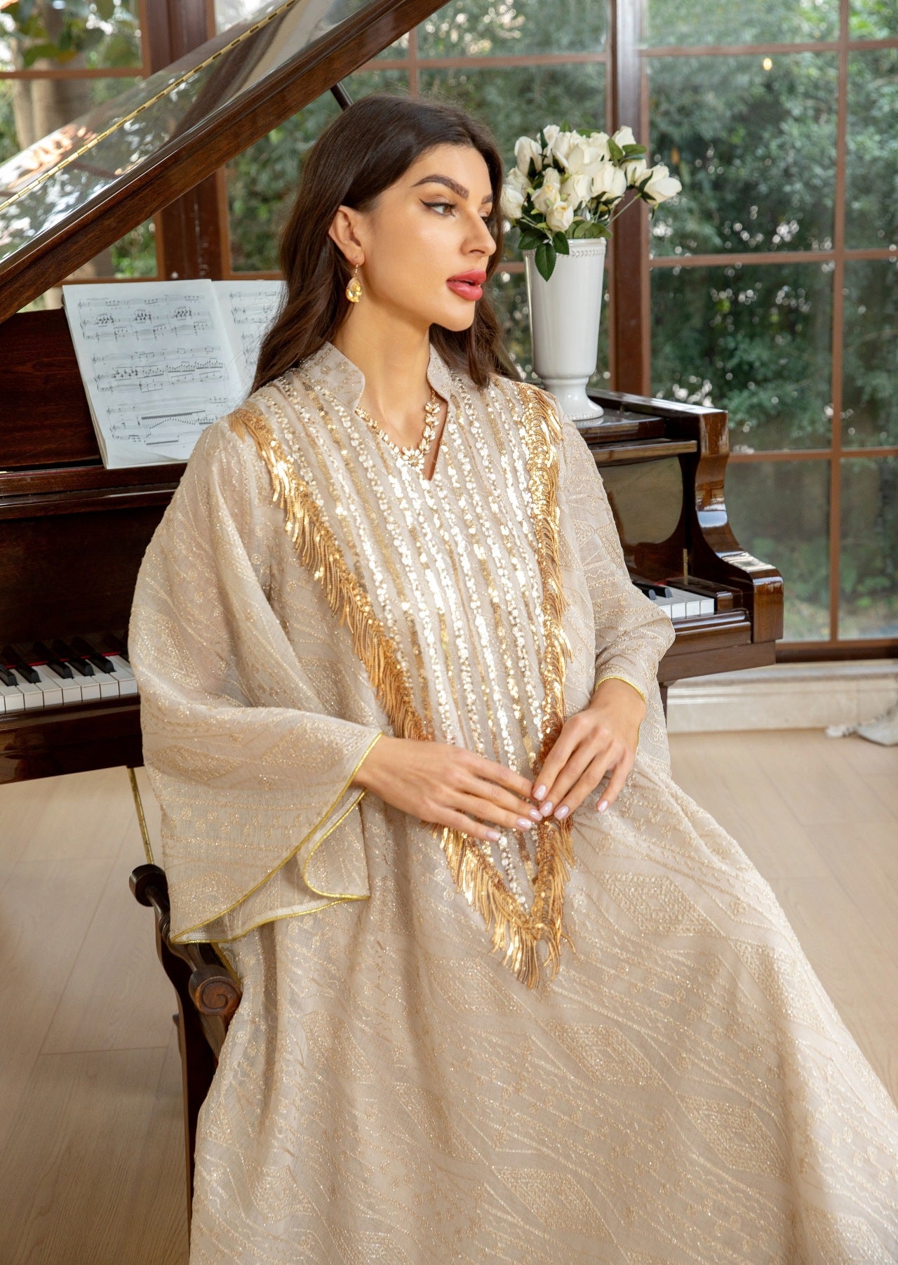 Marokko Party kleid für Frauen muslimische Abaya Mesh Pailletten Jalabiya Dubai Abayas Kaftan Abaya Islam Vestidos arabische lange Robe Herbst