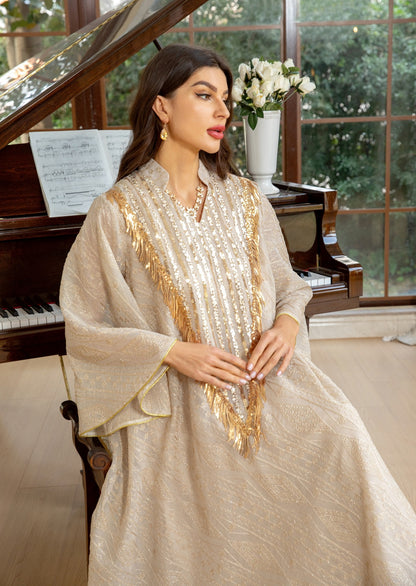 Marokko Party kleid für Frauen muslimische Abaya Mesh Pailletten Jalabiya Dubai Abayas Kaftan Abaya Islam Vestidos arabische lange Robe Herbst