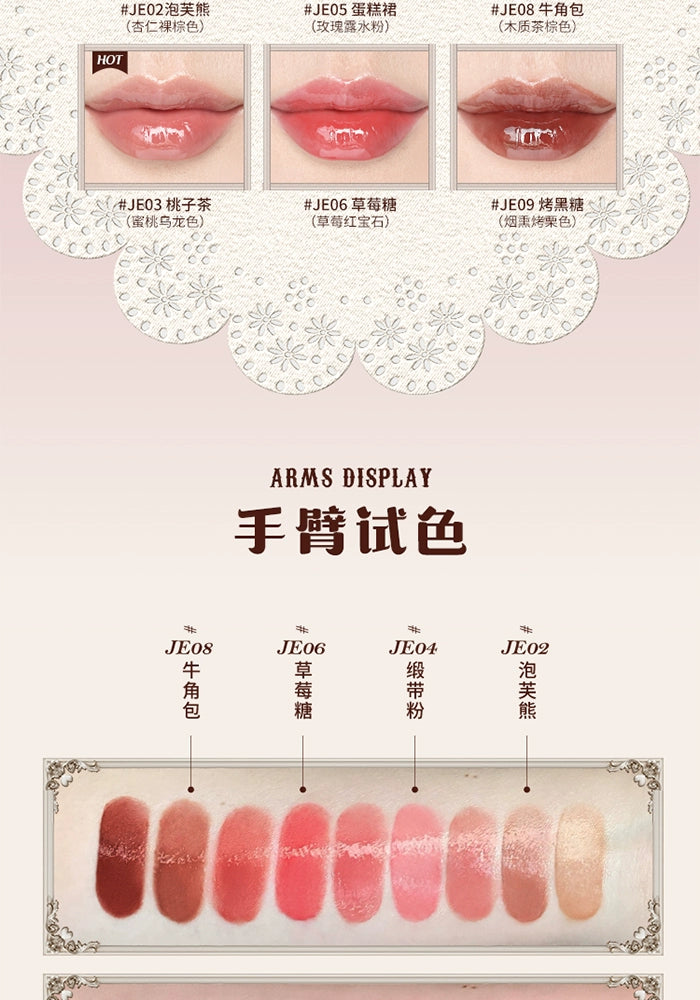 Flower Knows The Sweetie Bear Collection Coating Lip Jelly Lip Cream 5ml Lip Makeup Professional Cosmetics.