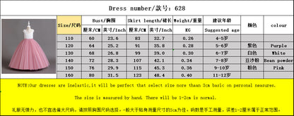 Blau gefärbtes Spitzen-Prinzessinnenkleid für Kinder, Laufsteg für kleine Mädchen, Klavieraufführung. Tragen Sie ein langes Blumenjungenkleid mit großer Schleife.