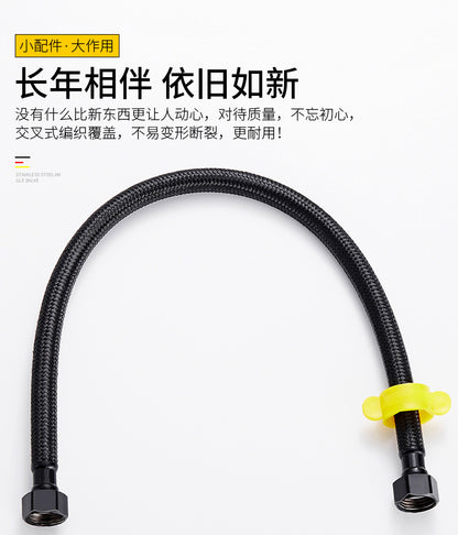 30/40/60/80cm Nylon Braided Water Inlet Hose Black Faucet Heater Pipe Toilet Connection Cold Hot Mixer Inlet Pipe Kitchen