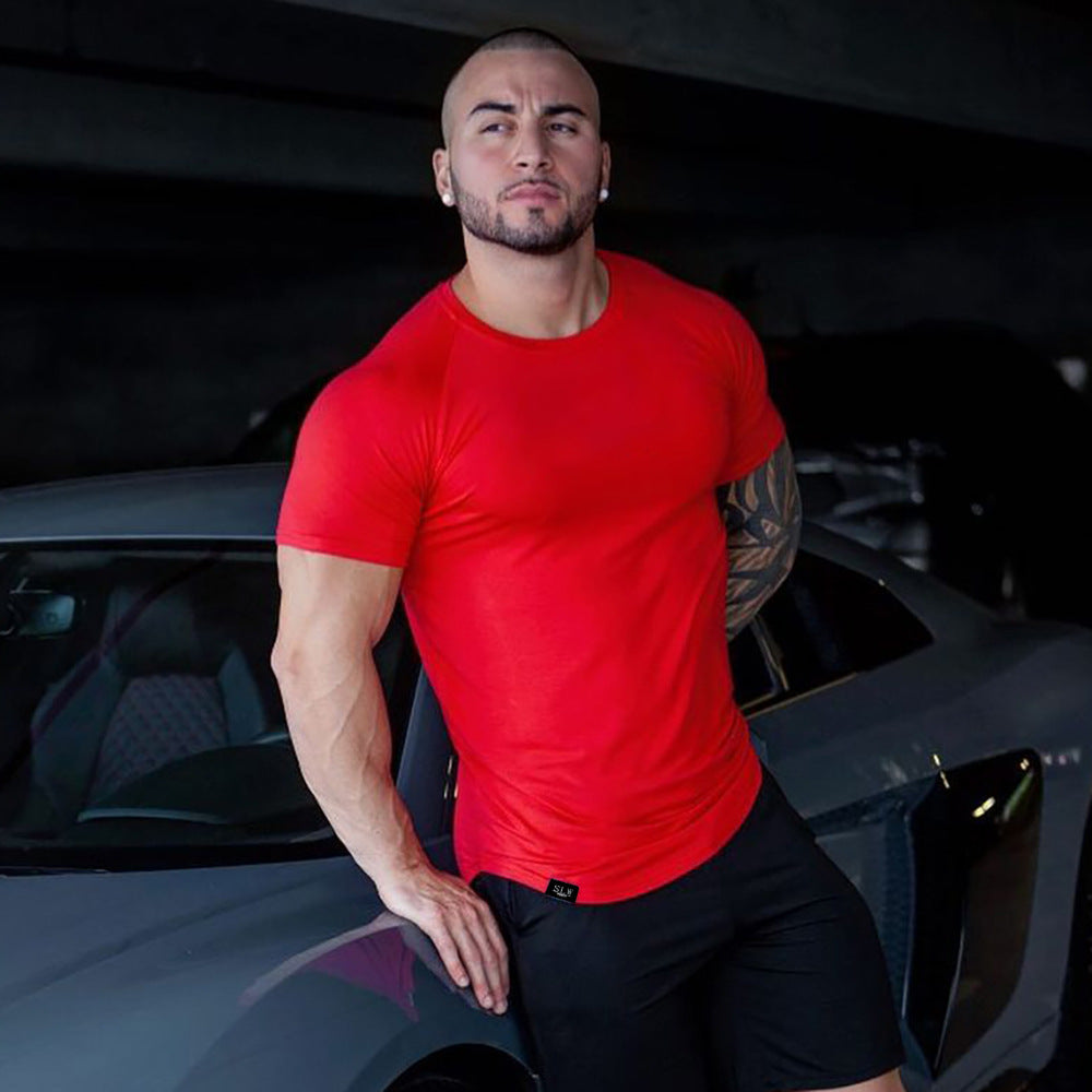 New Fashion Men's Summer Casual Comfortable Tight-Fitting T-Shirt Sports Gym Sportswear Quick-Drying Breathable T Shirt M-3XL
