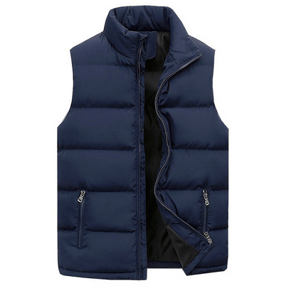 Mens Vest Jacket Warm Sleeveless Jackets Winter Waterproof Zipper Coat Autumn Stand-up Collar Casual Waistcoat Brand Clothing.