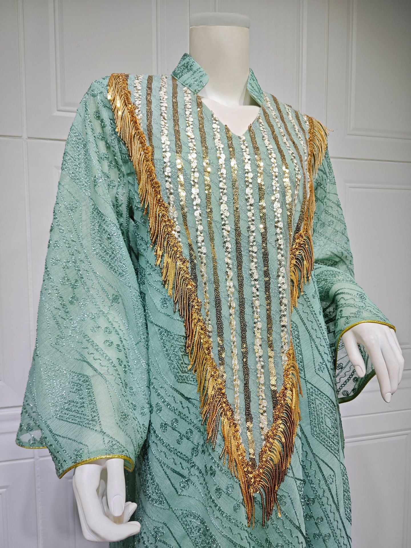 Marokko Party kleid für Frauen muslimische Abaya Mesh Pailletten Jalabiya Dubai Abayas Kaftan Abaya Islam Vestidos arabische lange Robe Herbst