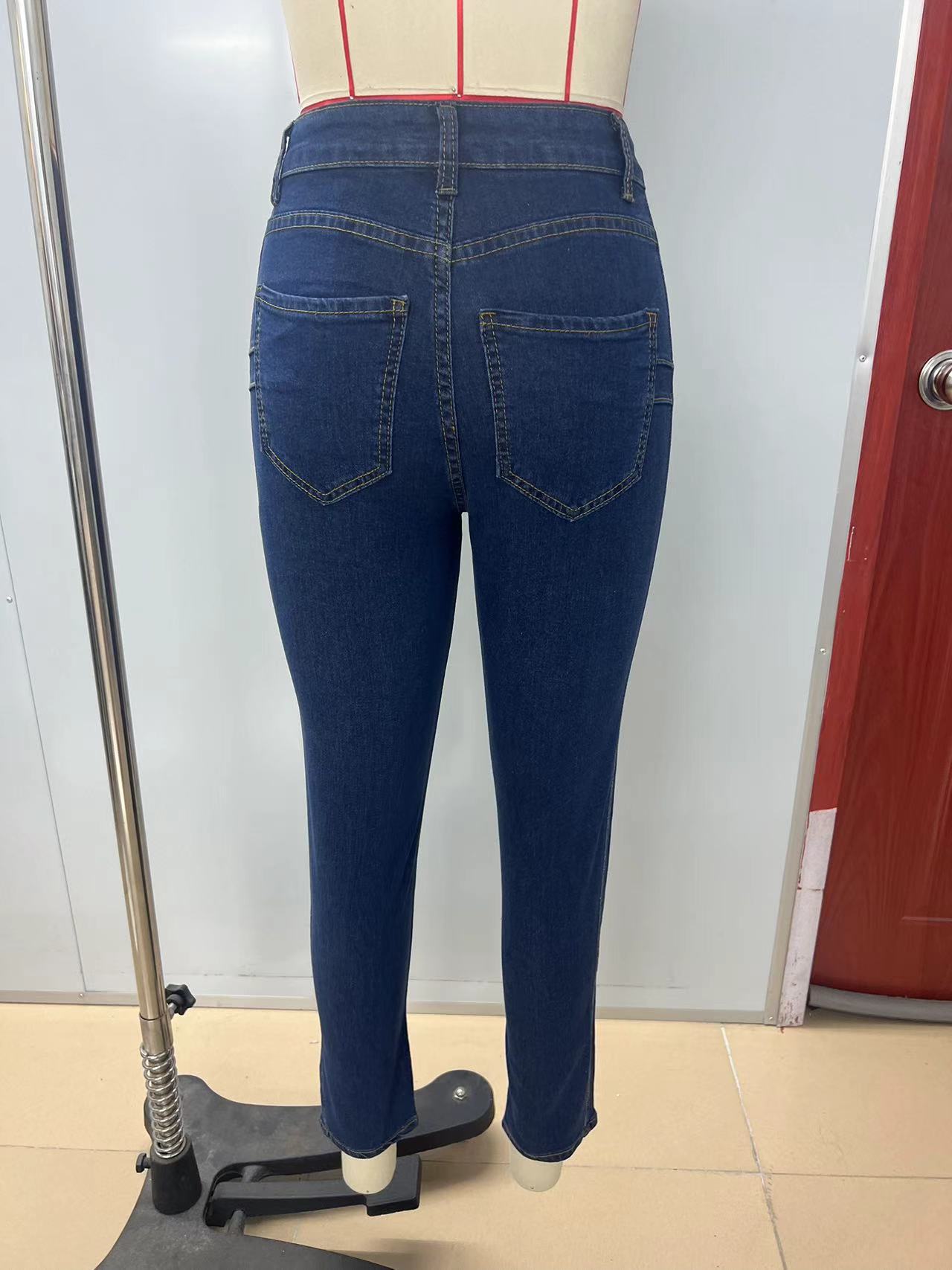 European and American tight elastic leggings jeans for women.