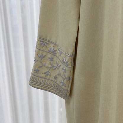 Floral Stickerei Muslimischen Abaya für Frauen Eid Kleid Marokko Ramadan Spitze-up Abayas Kaftan Islam Vestidos Dubai Arabischen Lange robe.