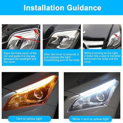 2 stücke Auto LED DRL Tag Nacht Lauflicht Wasserdichte Flexible Universal Auto Fließende Blinker Licht Bremse LED Streifen Lampe.