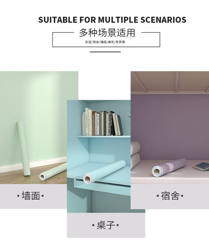 Matte PVC Vinyl Self Adhesive Wallpapers Furniture Renovation Films White DIY Decorative Kitchen Cabinet Waterproof Wall Sticker