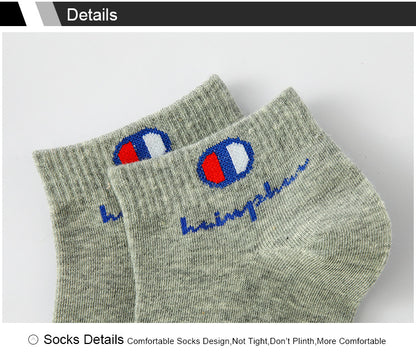 5/10/20 Pairs Men Ankle Socks Cotton Brand Classic Fashion Black White Socks Breathable Mesh Athletic Sports Socks for Summer