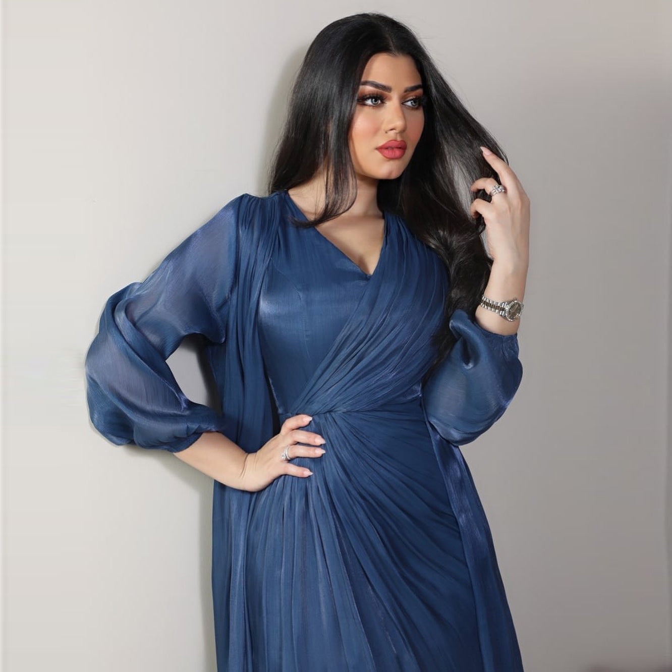 Morocco Party Dress Women Abaya 2 Piece Set Silky Satin Dubai Muslim Dresses Eid Caftan Evening Long Robe Vestidos Abayas Robe.